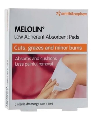 Melolin Adhesive- Dressing for Cuts and Grazes 5x5 -