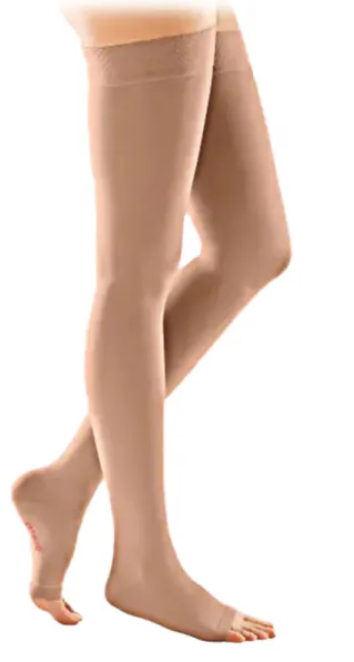 Duomed Compression Stockings CCL2 - Thigh (Open Toe) - SAND-L