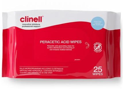 Clinell Peracetic Acid Wipes (1x25) -