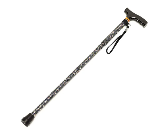 Homecraft Folding Walking Stick -wild rose (33-37) -