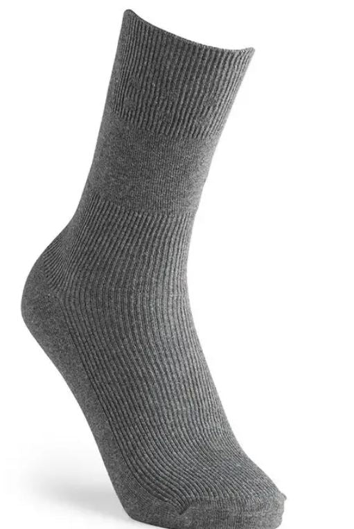 Cosyfeet Cotton-Rich Softhold Socks - GRAY-L