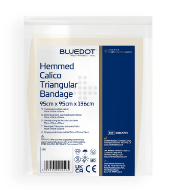 BlueDot Hemmed Calico Triangular Bandage -