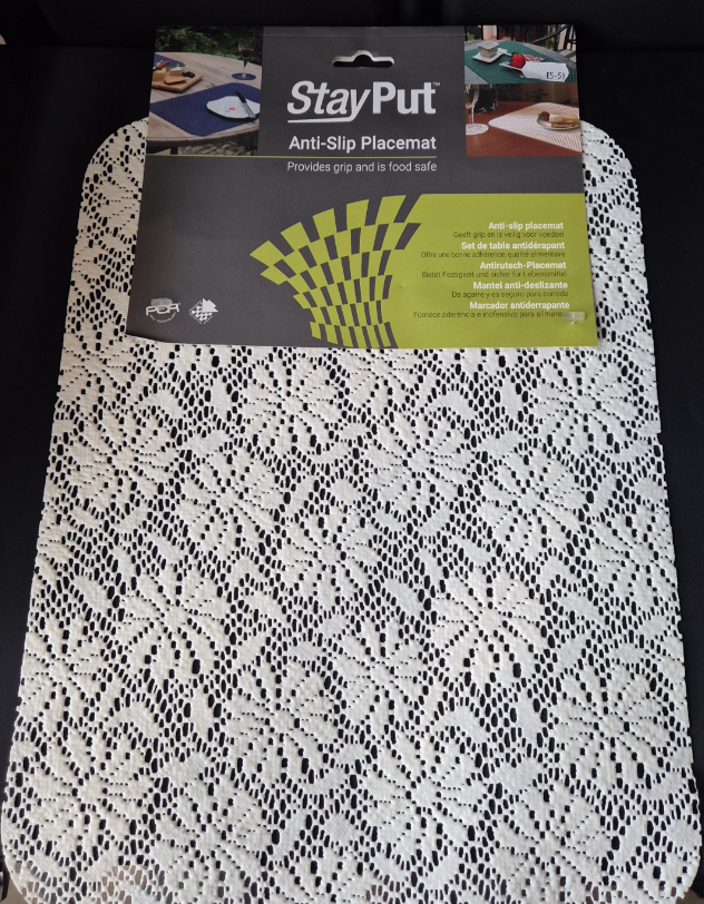 Non-Slip Tablematt- white floral -