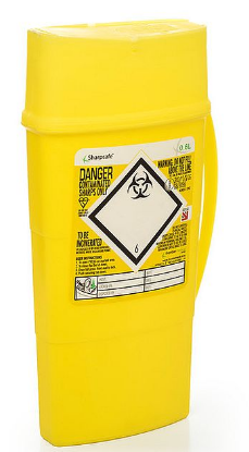 Sharpsafe Medicinal Sharps Waste Bin - 0.6L