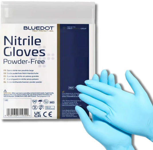 BlueDot Sterile Nitrile Gloves (pair) - LARGE