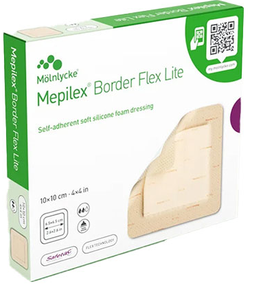 Mepilex Border Lite- Self Adherent Silicone Foam Dressing - 10 X 10.5