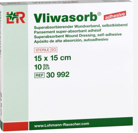 Vliwasorb Adhesive Dressing 15x15 -