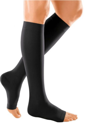 Duomed Compression Stockings CCL1 - Calf (Open Toe) - BLACK-L