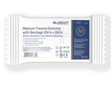 BlueDot Trauma Dressing with Bandage (10 x 3) - MEDIUM
