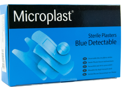 Microplast Sterile Blue Detectable Plasters (Box of 100) -