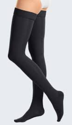 Duomed Compression Stockings CCL2 - Thigh (Closed Toe) - BLACK-L