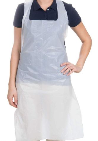 Disposable Polythene Aprons Latex Free on Rolls 690 x 1170mm - White (1x200) -