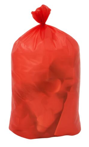Red Soluble Strip Laundry Sacks 450 x 620 x 670mm (4x50) -