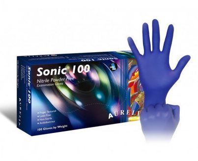 Sonic Nitrile Powder Free Examination Gloves (1x100) - SMALL