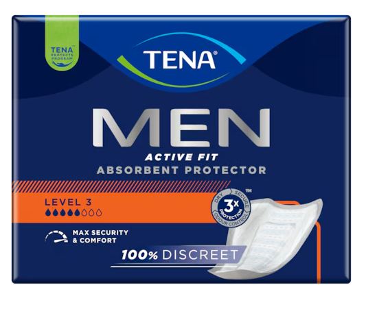 Tena Men Active Fit Absorbent Protector Pads - Level 3 (1x16) -
