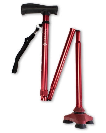 Hurrycane All Terrain Cane - Adjustable Walking Stick - RED